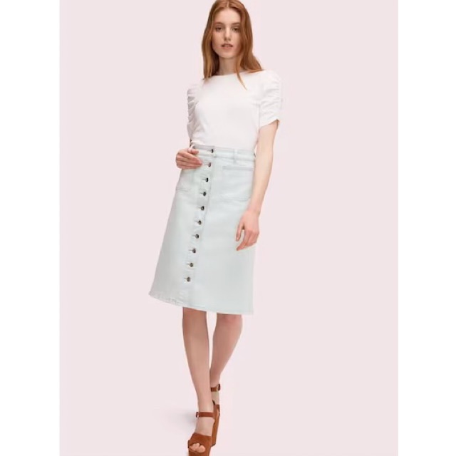 Kate Spade Denim Button Midi Skirt
